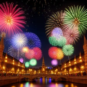 Festive Fireworks Illuminate the Night Sky