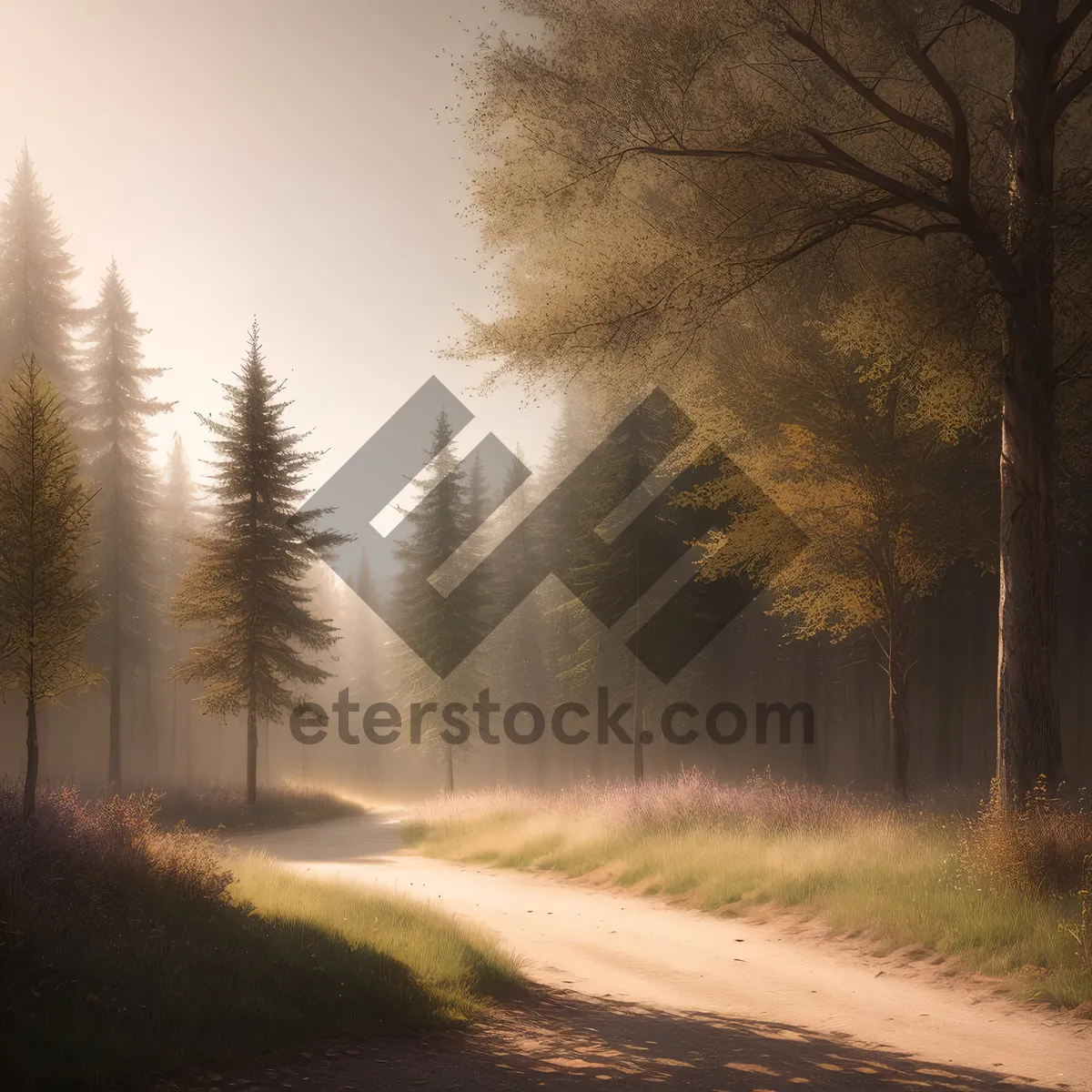 Picture of Winter Wonderland: Serene Forest landscape beneath snowy skies