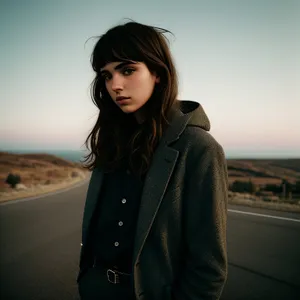 Stylish Raincoat Lady with a Bright Smile