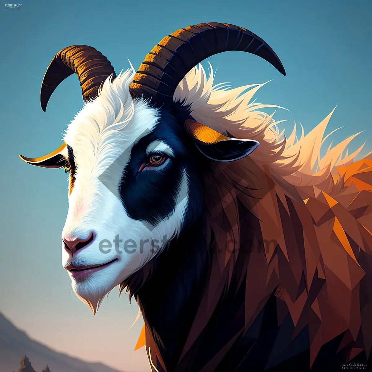 Picture of Wild Ram Grazing on Farm