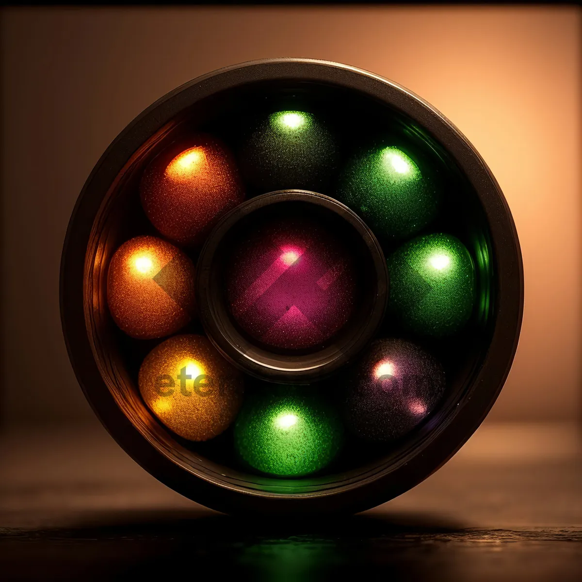 Picture of Shiny Round Trackball Button in Bright Orange