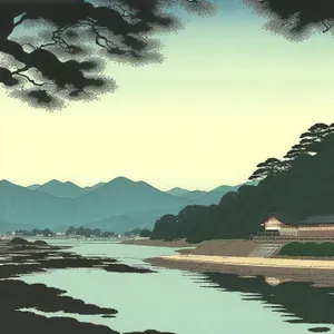 Serene Beachside Reflection in Summer