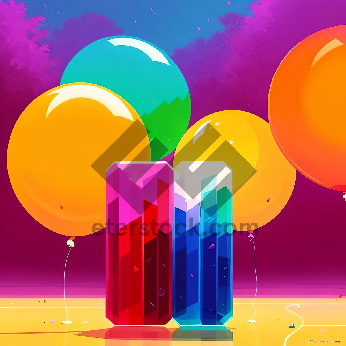 Picture of Vibrant Birthday Confetti Celebration Graphic