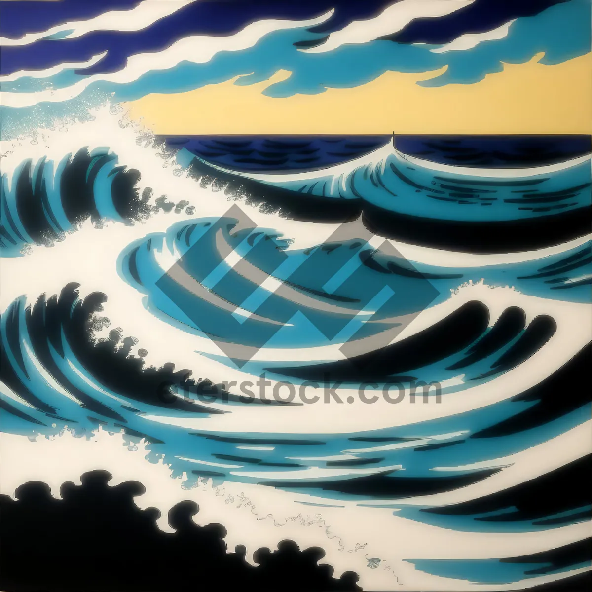 Picture of Mystical Digital Wave: Abstract Art in Motion