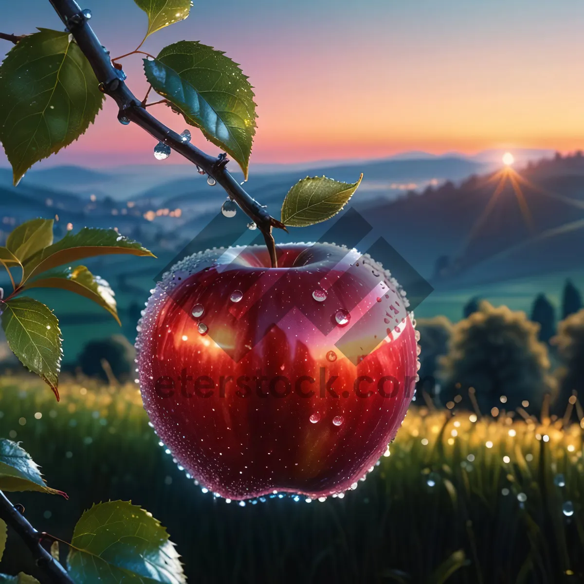 Picture of Delicious Healthy Fruit Snack with Ripe Red Cherry