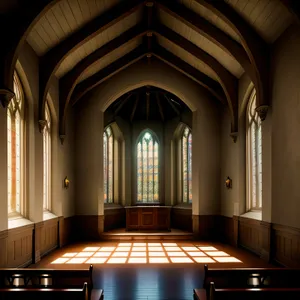 Historic Cathedral Interior: Gothic Architecture and Religious Heritage