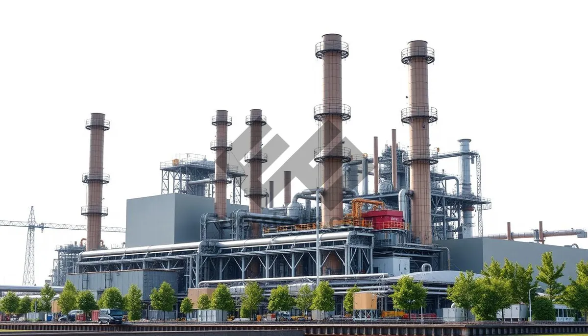 Picture of Industrial Energy Plant Tower Against Sky Gases Pollution