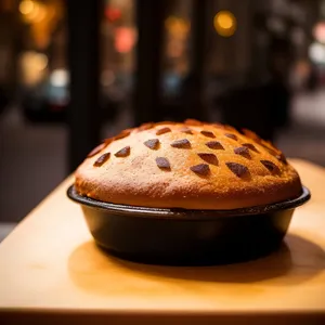 Delicious Breakfast Cake with Chocolate and Fresh Berries