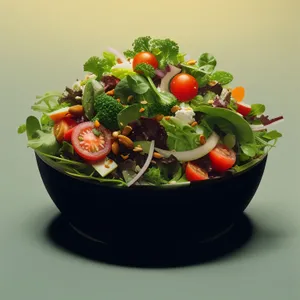 Healthy Dinner Salad with Fresh Vegetables and Herbs