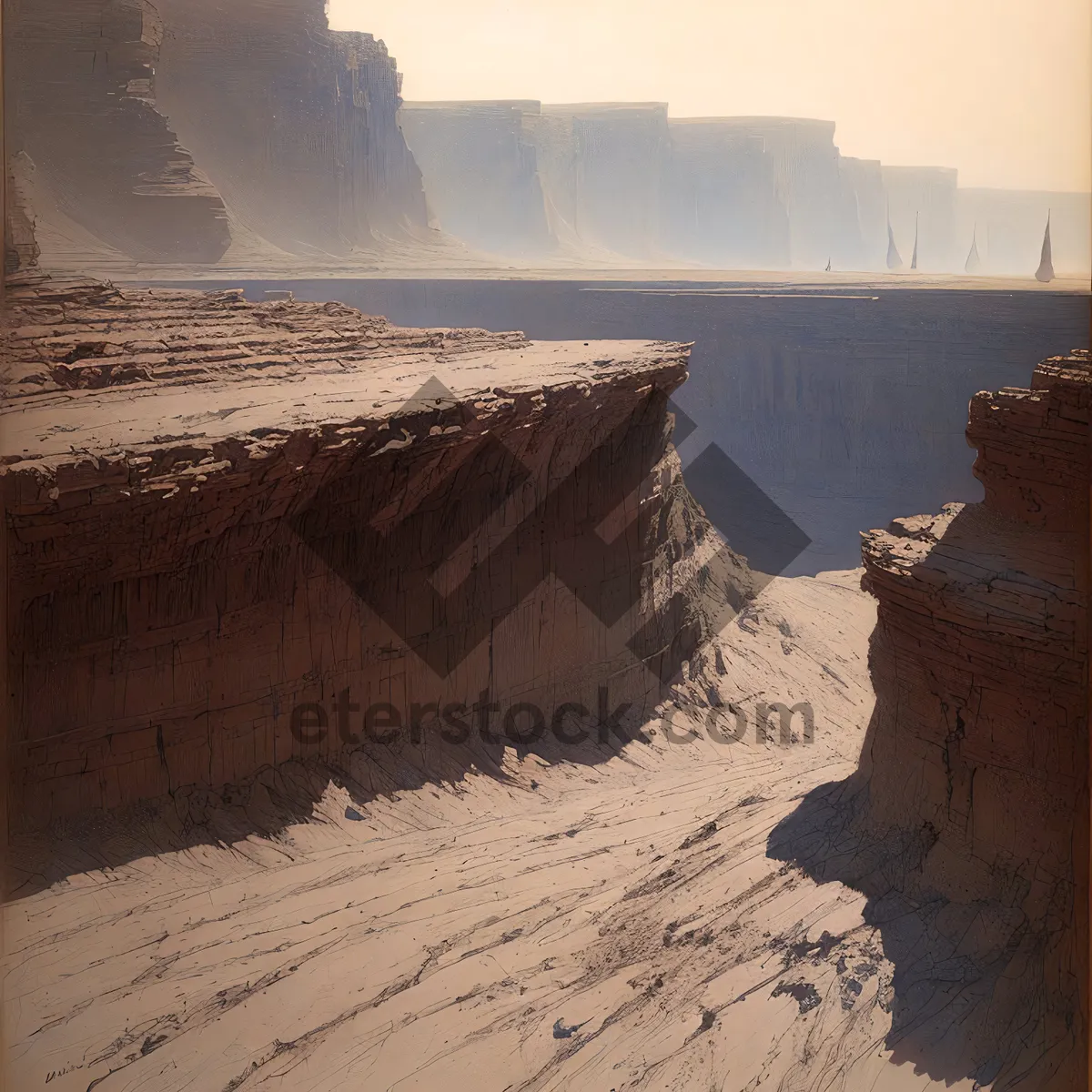 Picture of Coastal Fortress - Majestic Skyline and Scenic Rocks