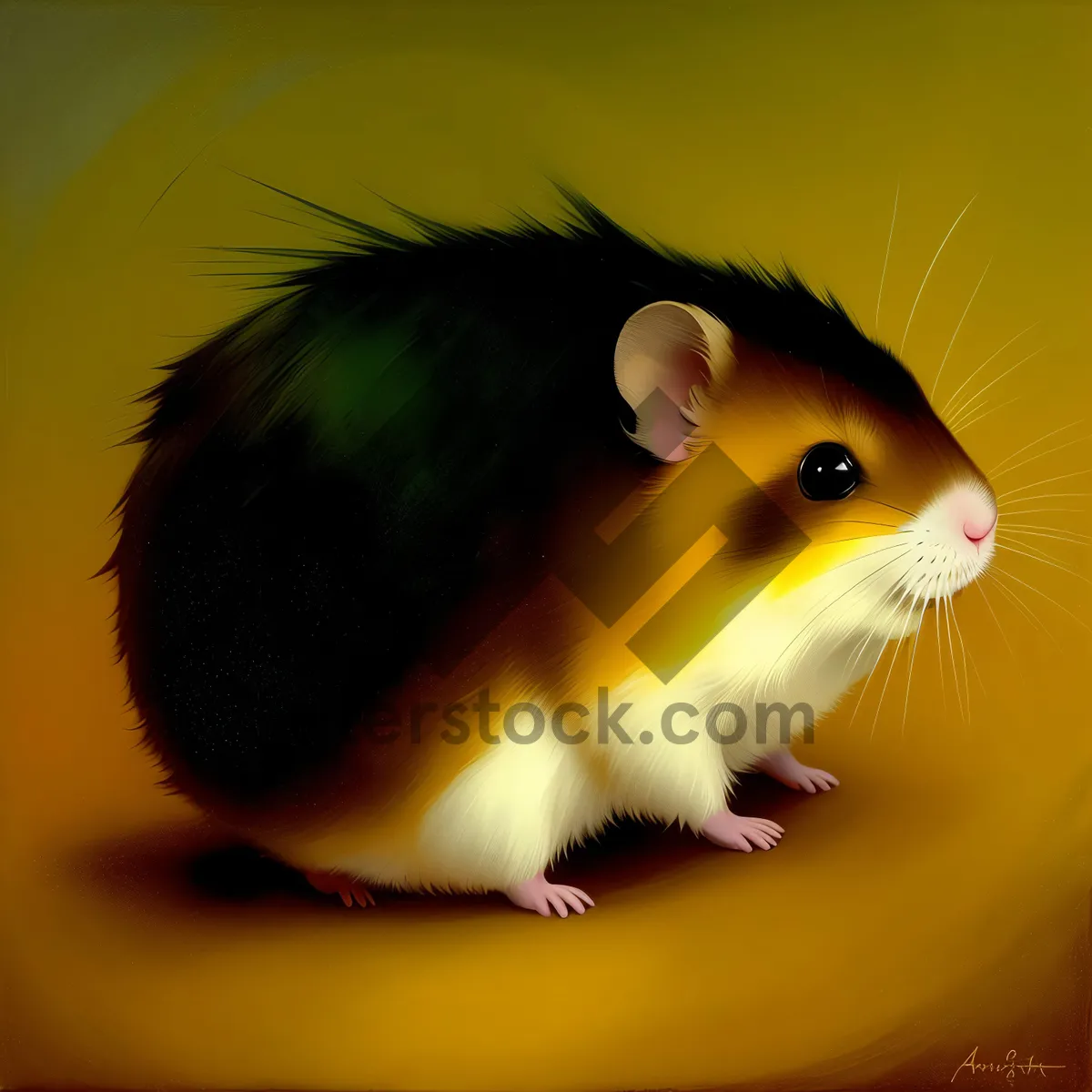 Picture of Furry Hamster Poses for Adorable Portrait