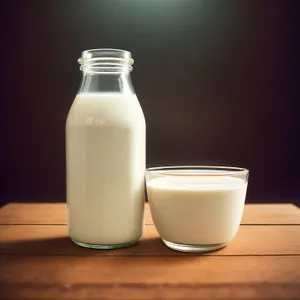 Fresh and Healthy Milk in Transparent Bottle