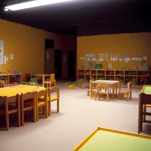 Modern Classroom Interior with Stylish Furniture