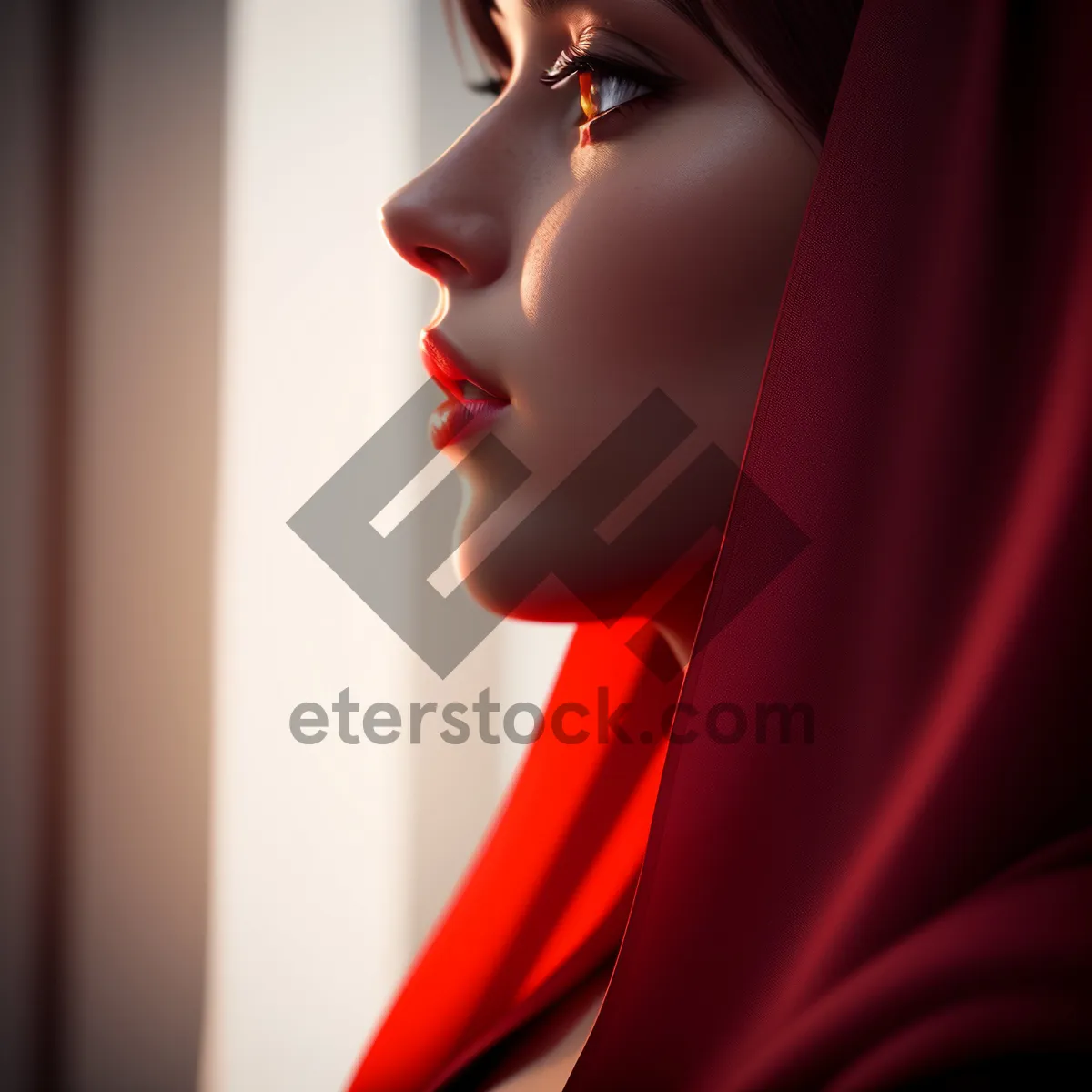 Picture of Seductive brunette model with captivating eyes and charming smile.