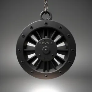 Metal Mechanical Pulley: 3D Symbol of Machine Device