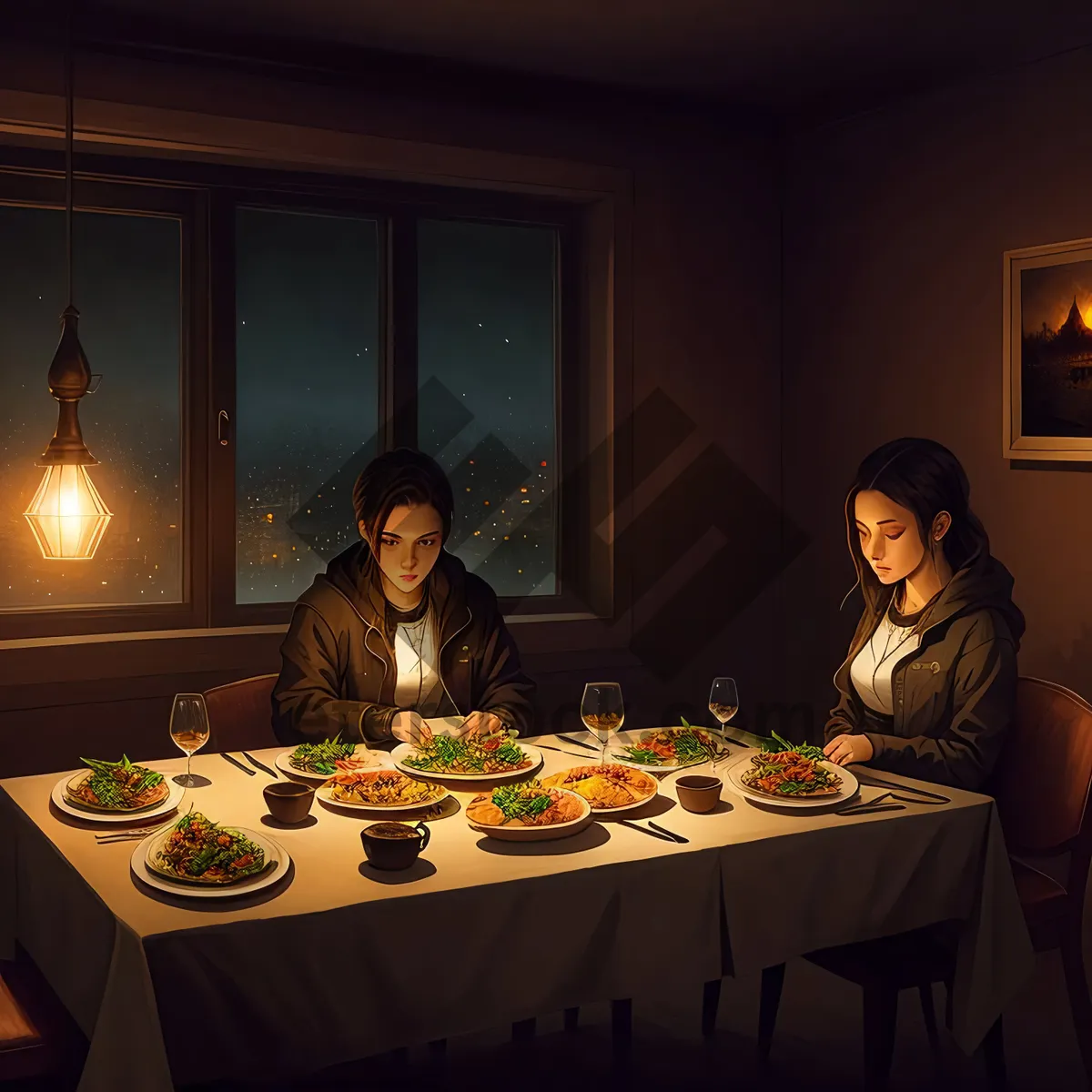 Picture of Business professionals enjoying a team lunch in a restaurant.