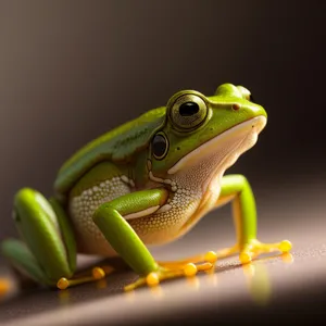 Vibrant Eyed Tree Frog in Orange