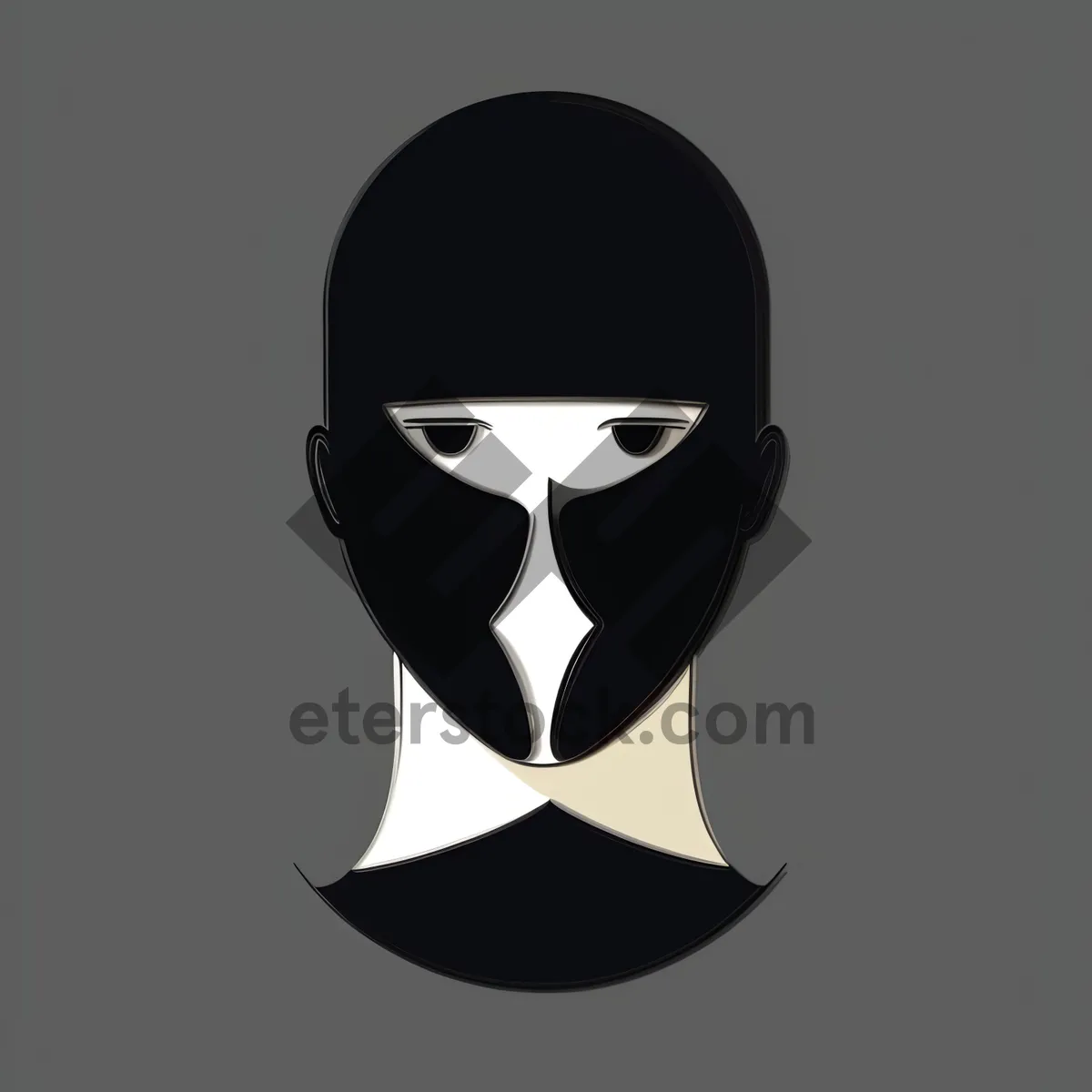 Picture of Venetian Masked Portrait: Artistic Human Face Covering in Black