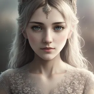 Stunning Blond Model with Glamorous Makeup