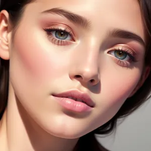 Fashionable Brunette with Sensual Makeup and Attractive Eyes