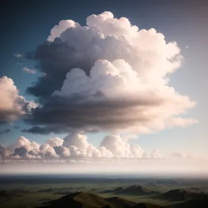 Rays of light caress majestic volcano amidst cloudy sky