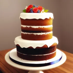 Delicious strawberry cake with chocolate cream frosting - gourmet