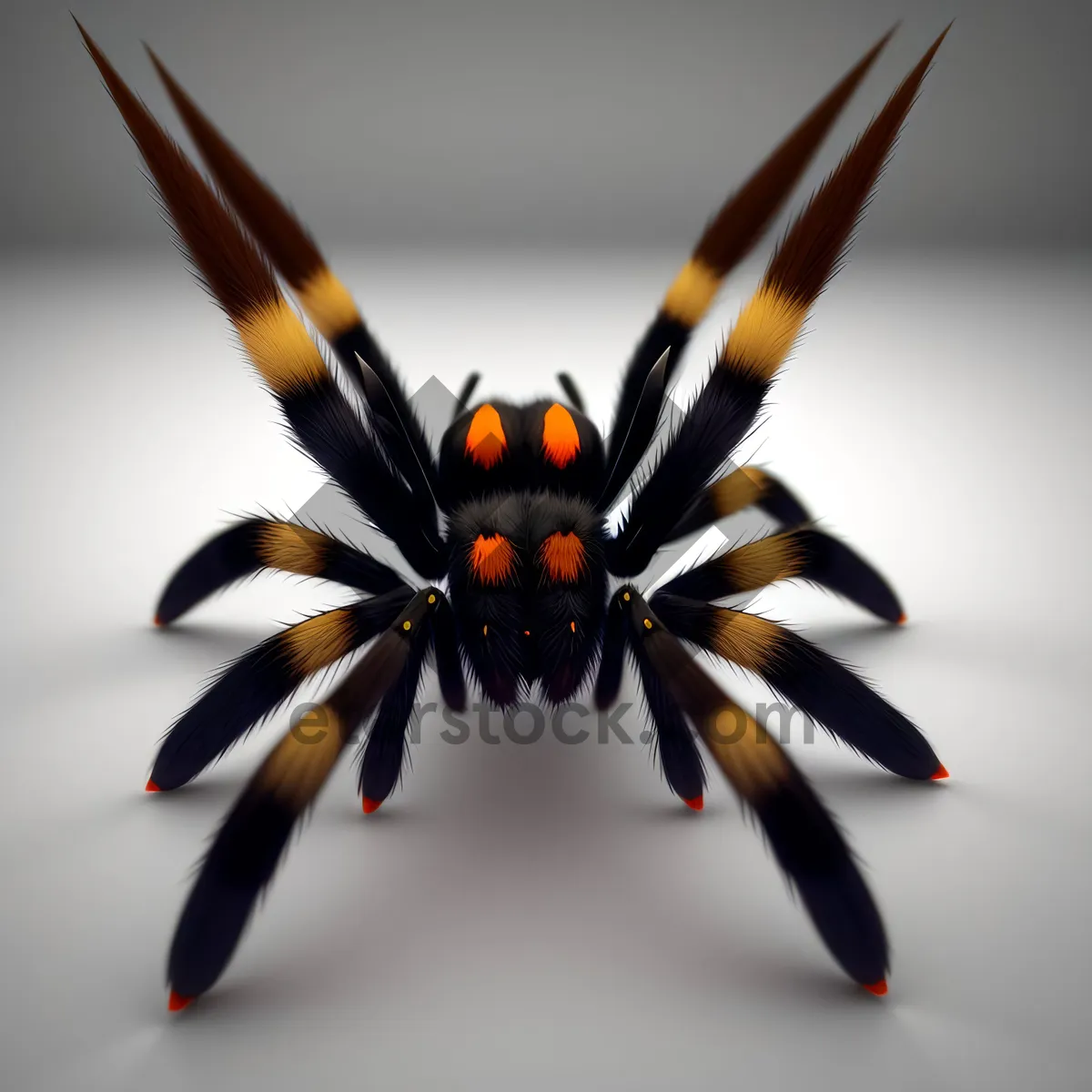 Picture of Spider pencil drawing on black background