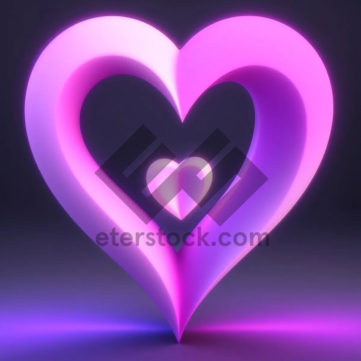 Picture of Mystic Love Gem: Heart-shaped Fractal Graphic