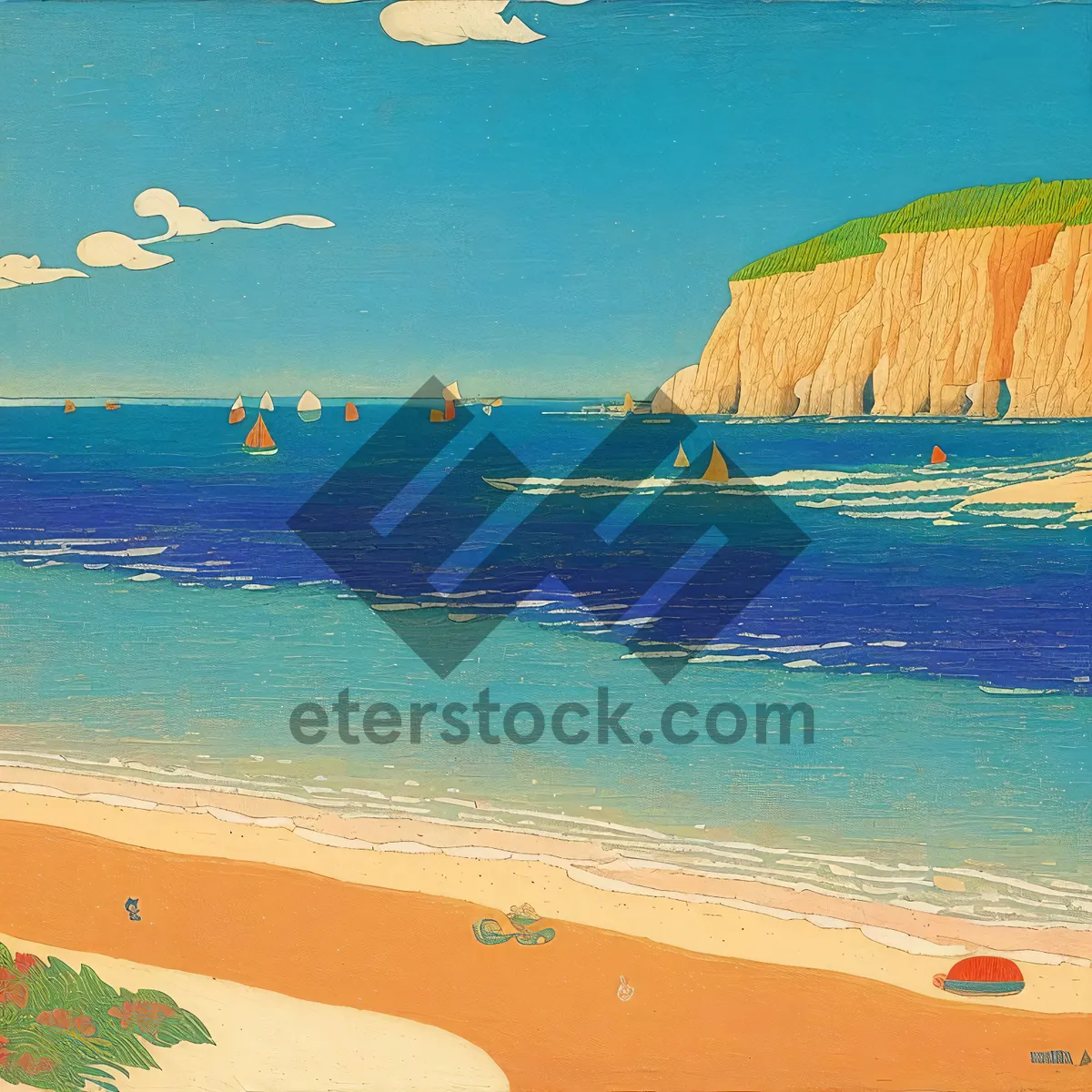 Picture of Tranquil Tropical Beach Paradise with Clear Turquoise Waters