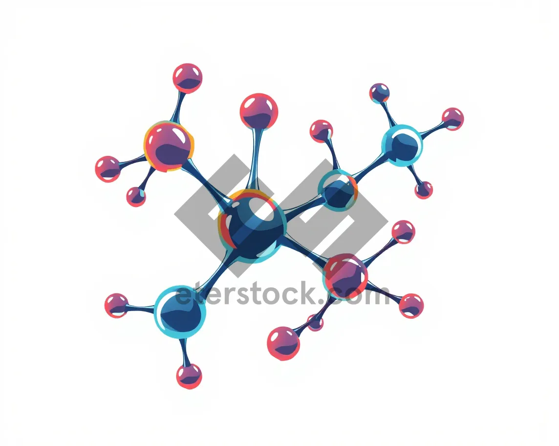 Picture of 3D cartoon group with oxygen and DNA polymer.