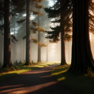 Mystical Autumn Path through Enchanted Woods