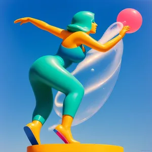 Cartoon Man in Resort Area - 3D Render