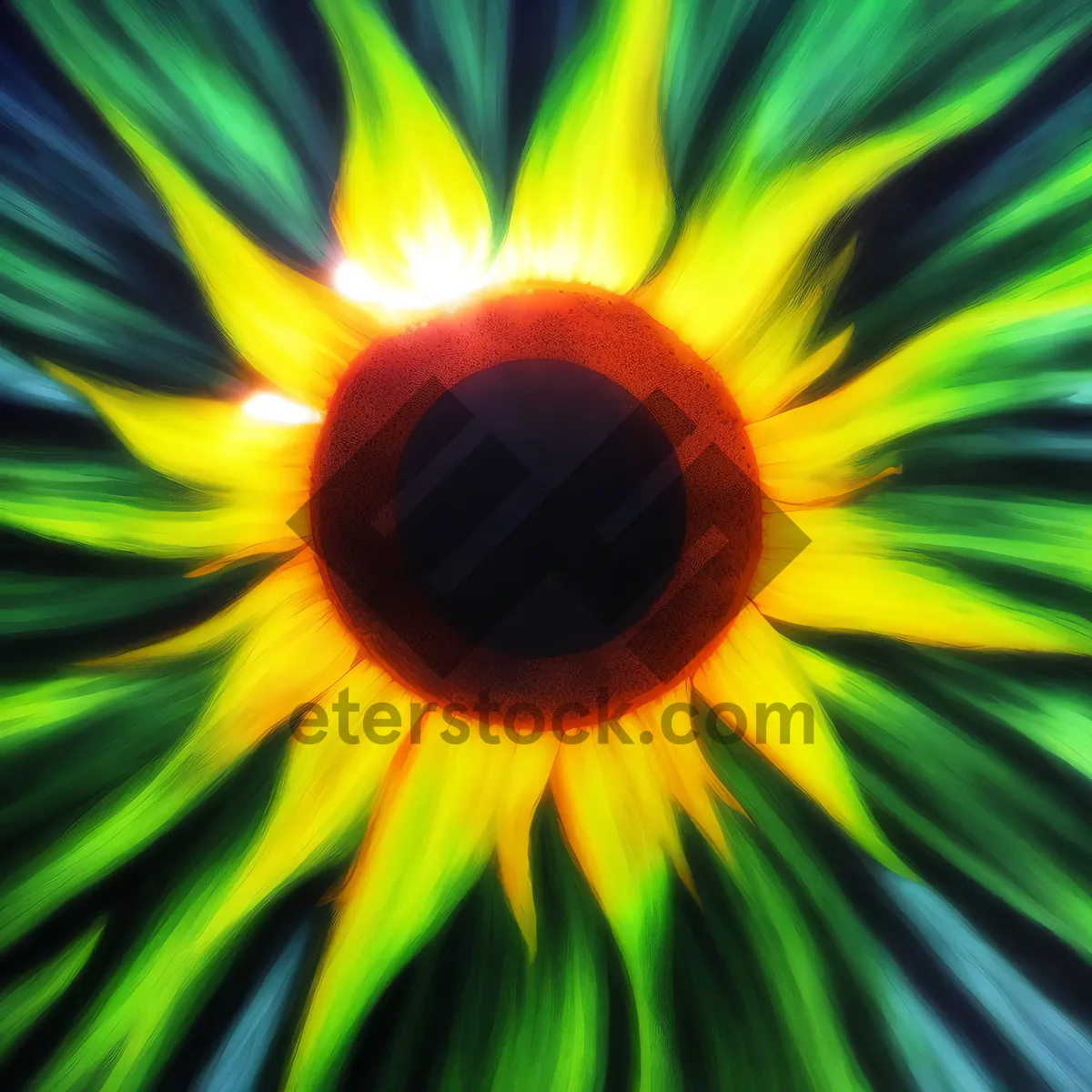 Picture of Vibrant Sunflower Blooming Under Sunny Sky