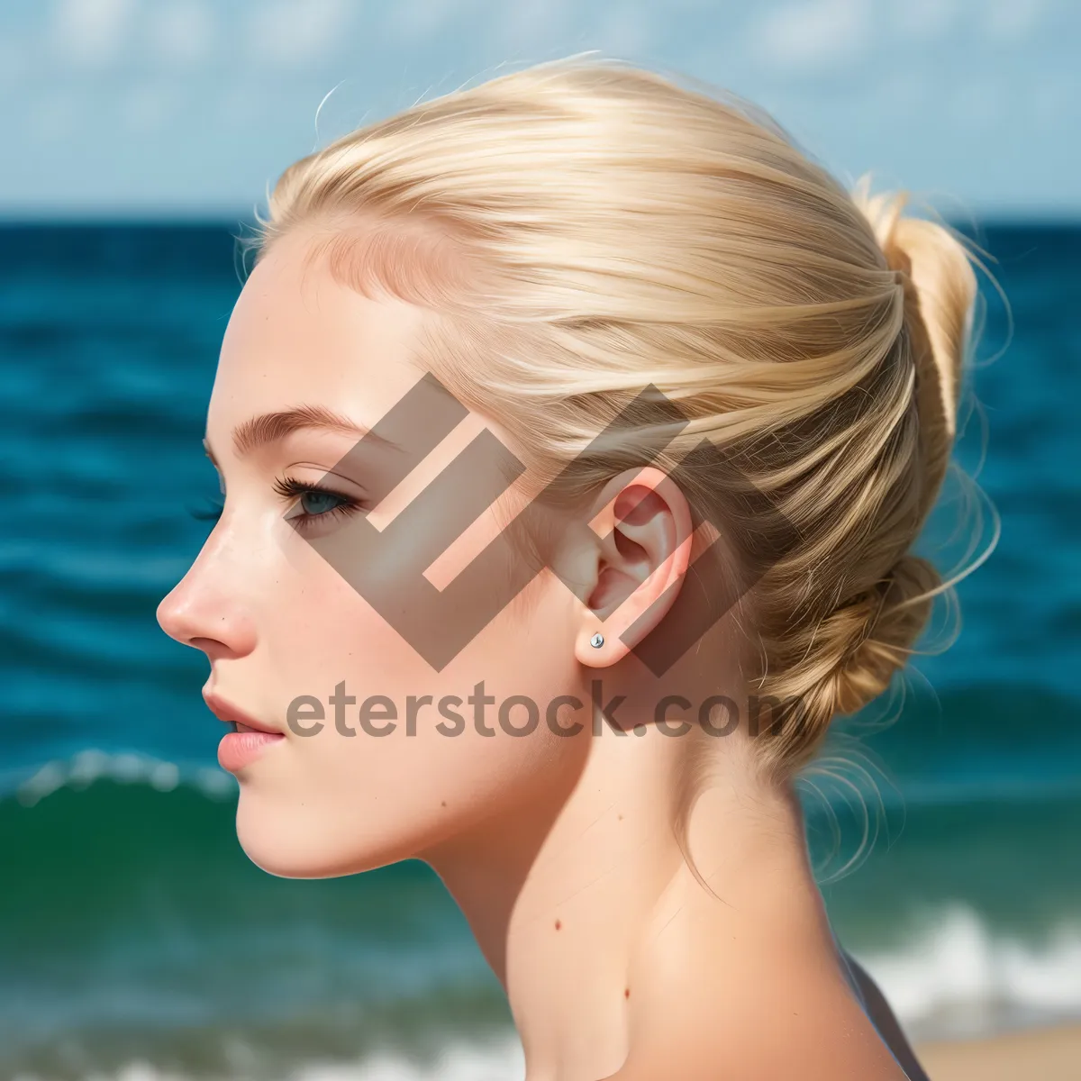 Picture of Radiant Blonde Model with Captivating Smile