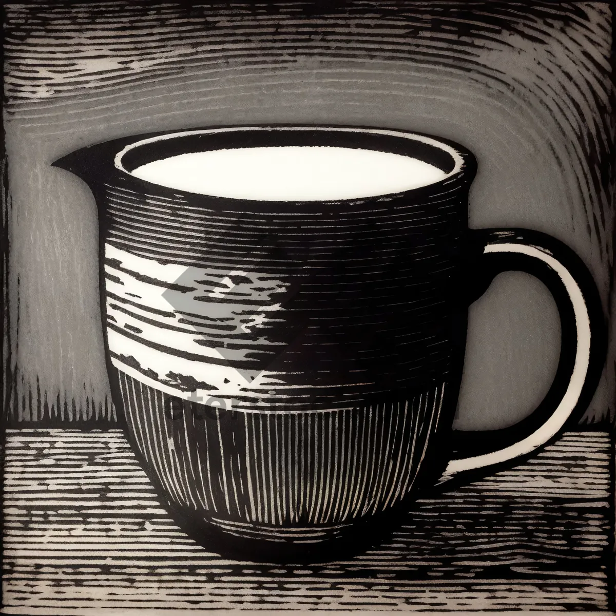 Picture of Morning Brew: Black Ceramic Coffee Mug with Saucer