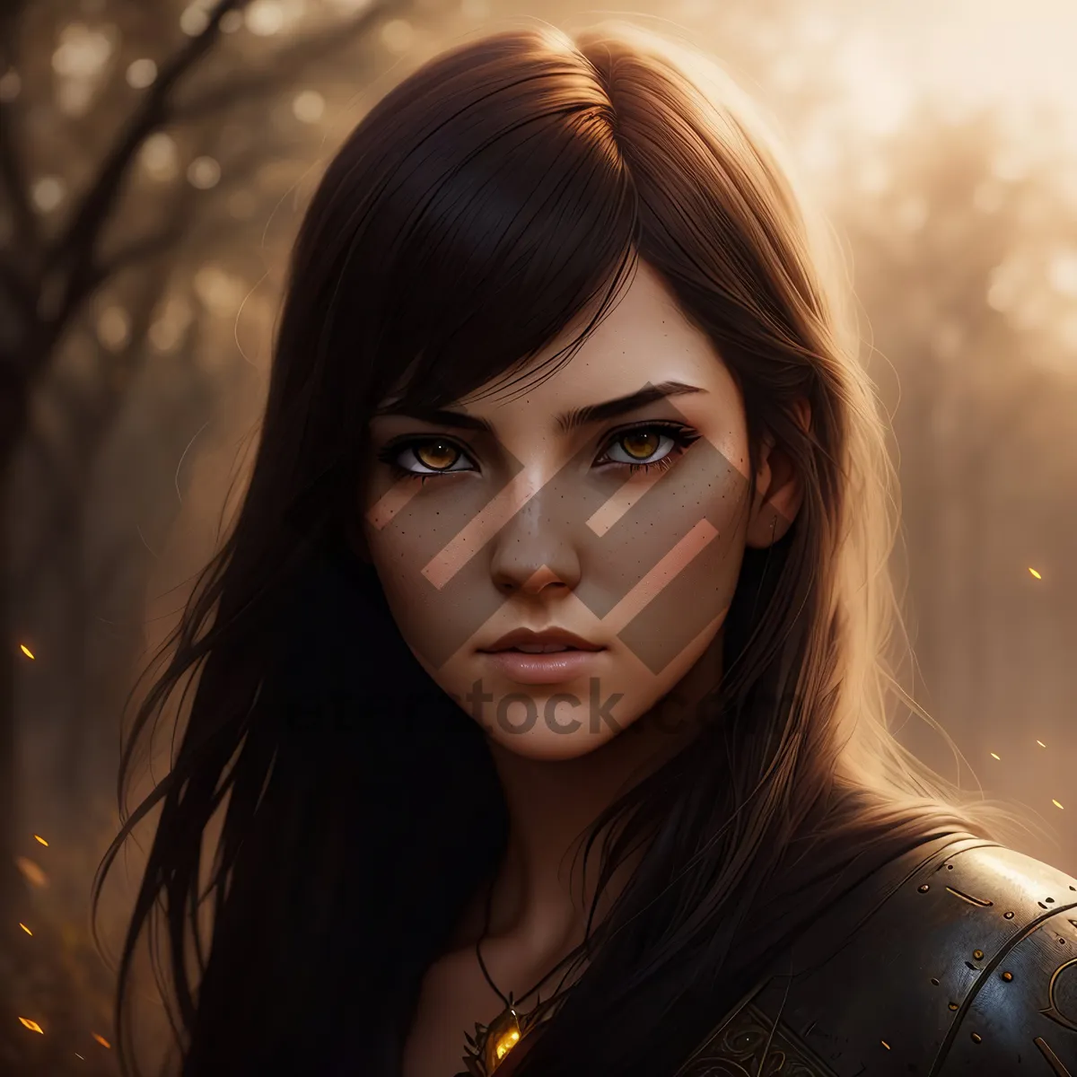 Picture of Smashing Beauty: Captivating Attractive Model with Lovely Brunette Locks