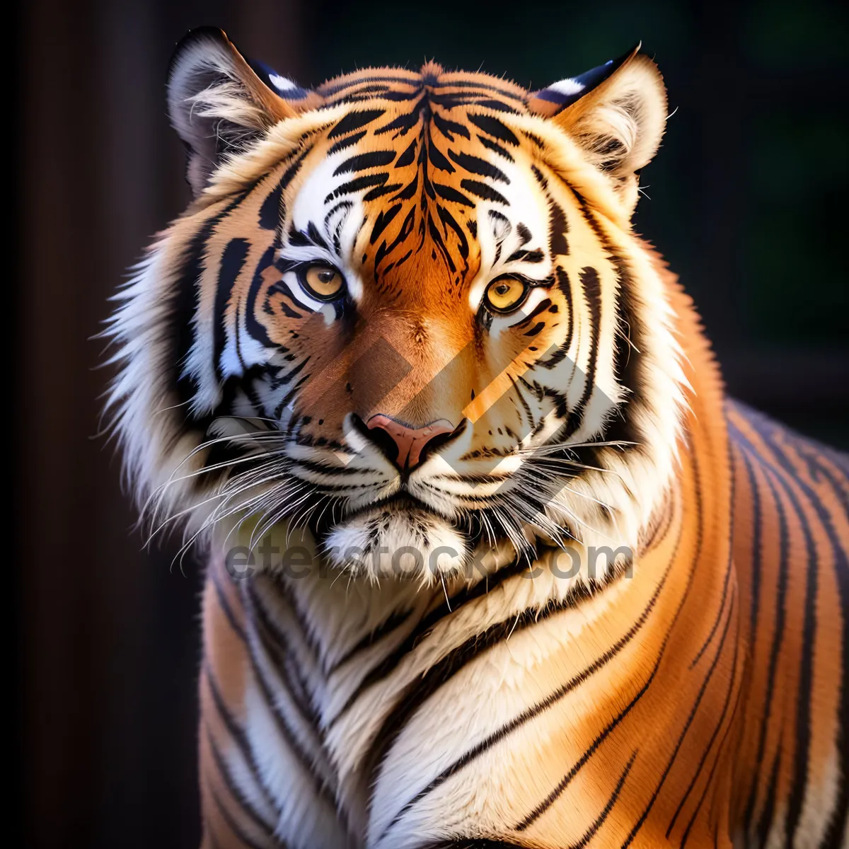 Picture of Fierce Striped Carnivore Stalking Through Jungle