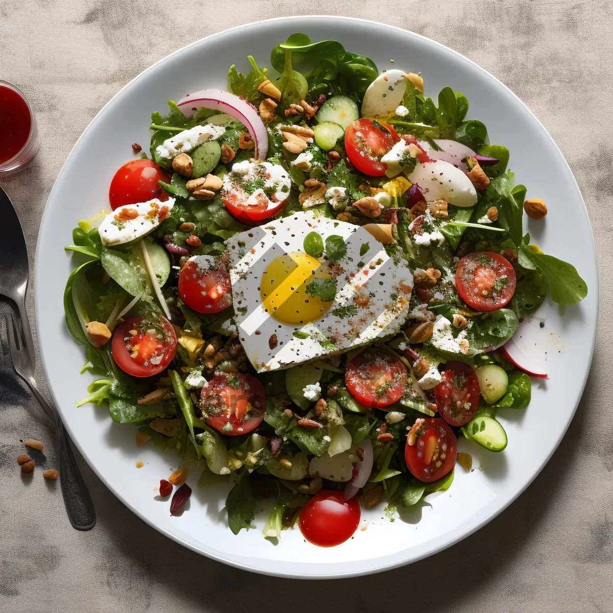 Picture of Gourmet salad with fresh vegetables and cheese
