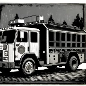 Emergency Fire Truck on the Road
