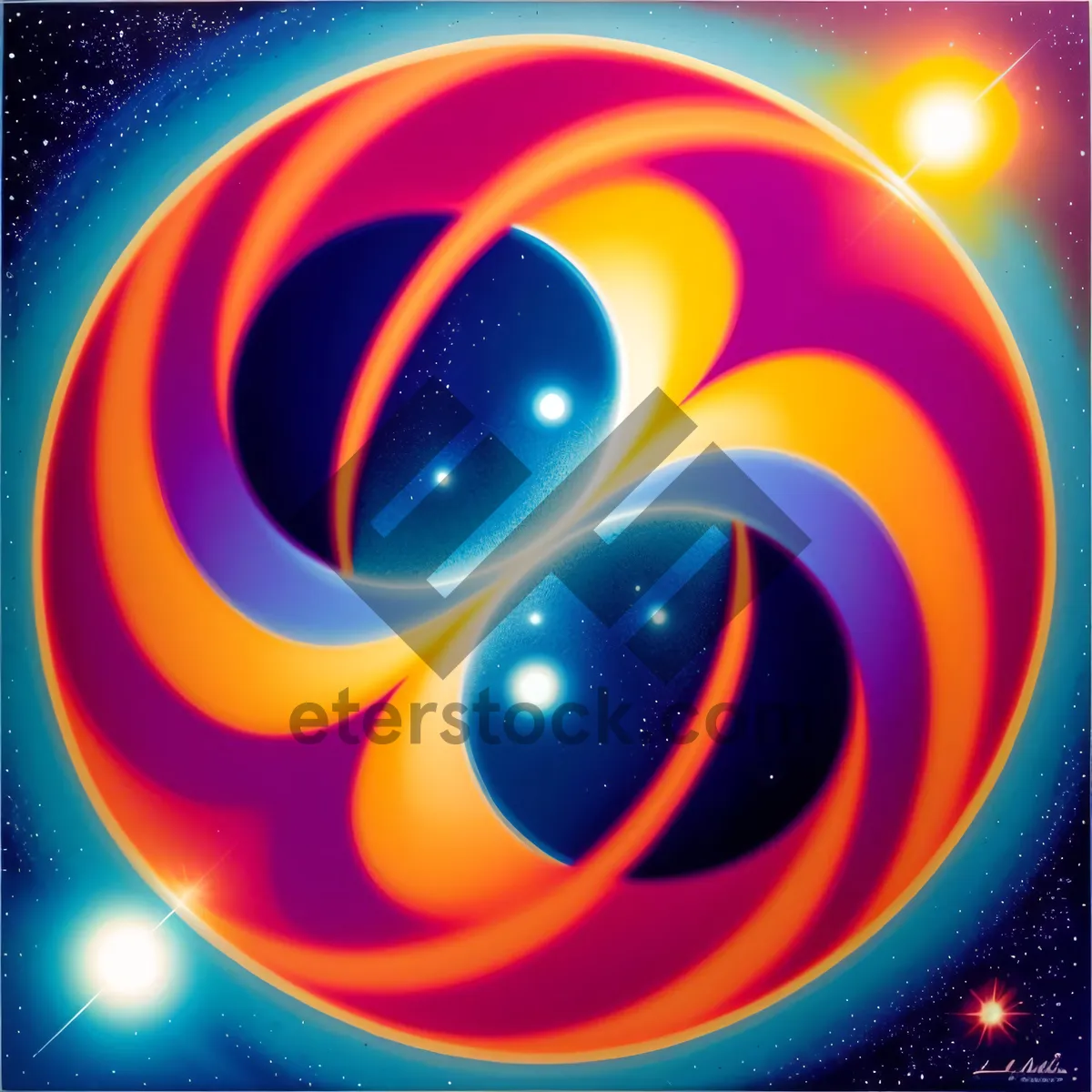 Picture of Colorful Fractal Space Art Wallpaper Design