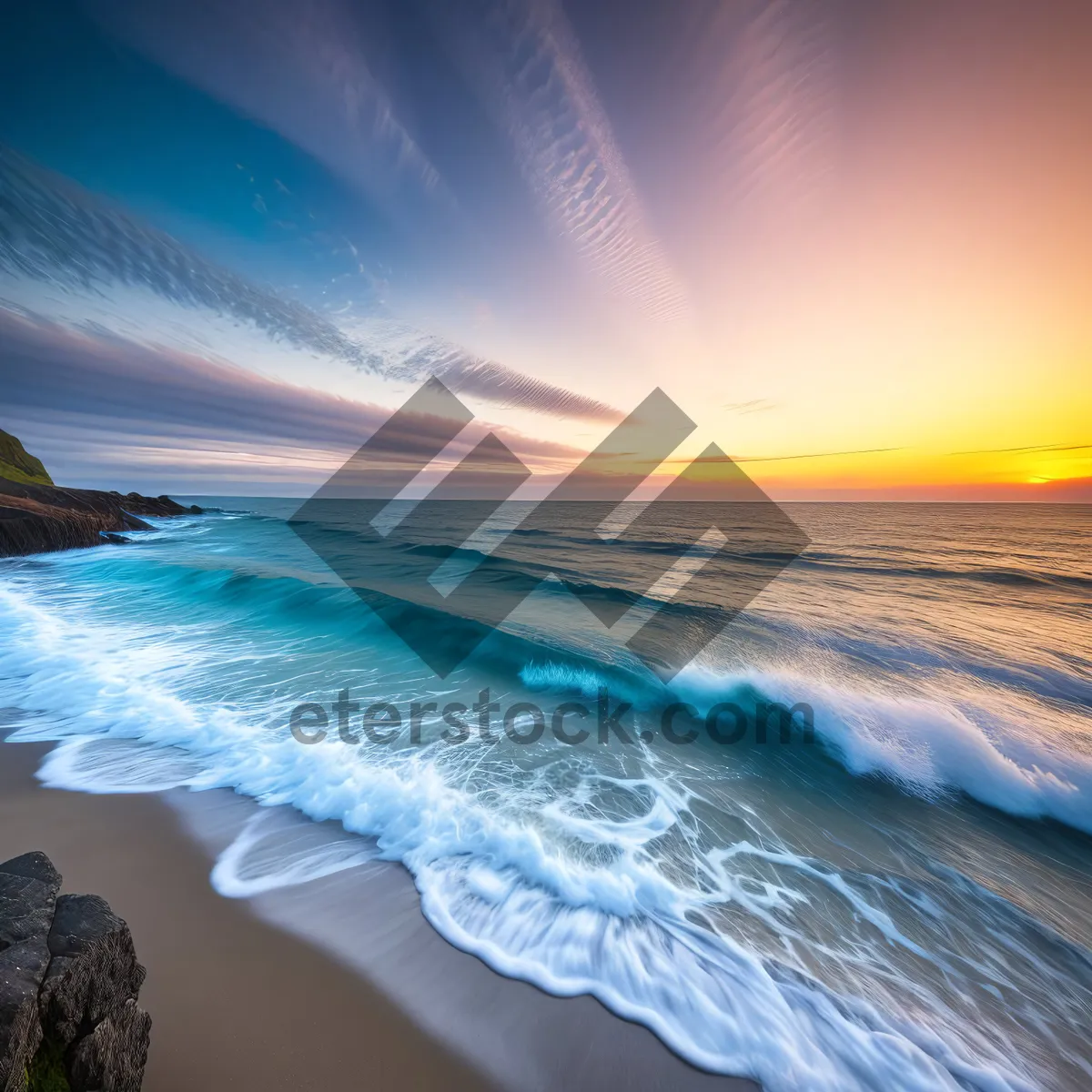 Picture of Serenity by the Sea: A Paradise of Waves and Sunsets