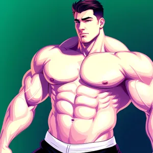 Stunning Moonlit Bodybuilder Pin-Up Art