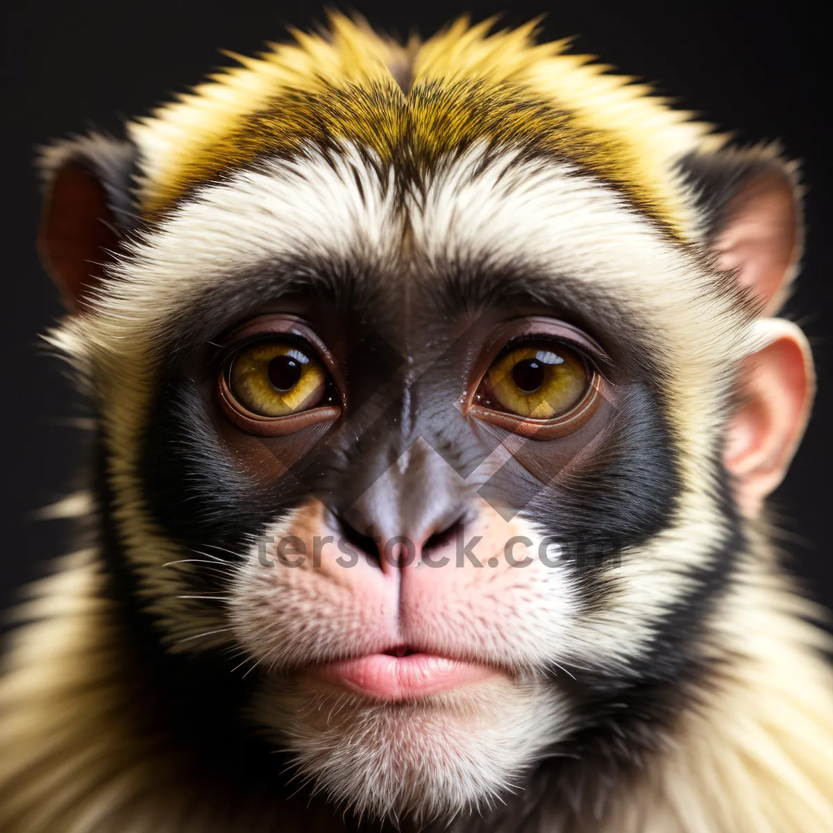 Picture of Adorable Primate Peek - Portrait of a Cute Wild Monkey