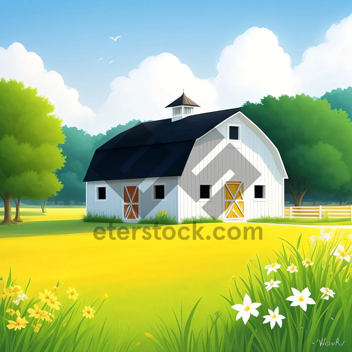 Picture of Sunny Serenity on an Idyllic Countryside Farm