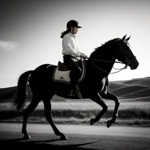 Graceful Thoroughbred Stallion in Equestrian Sport