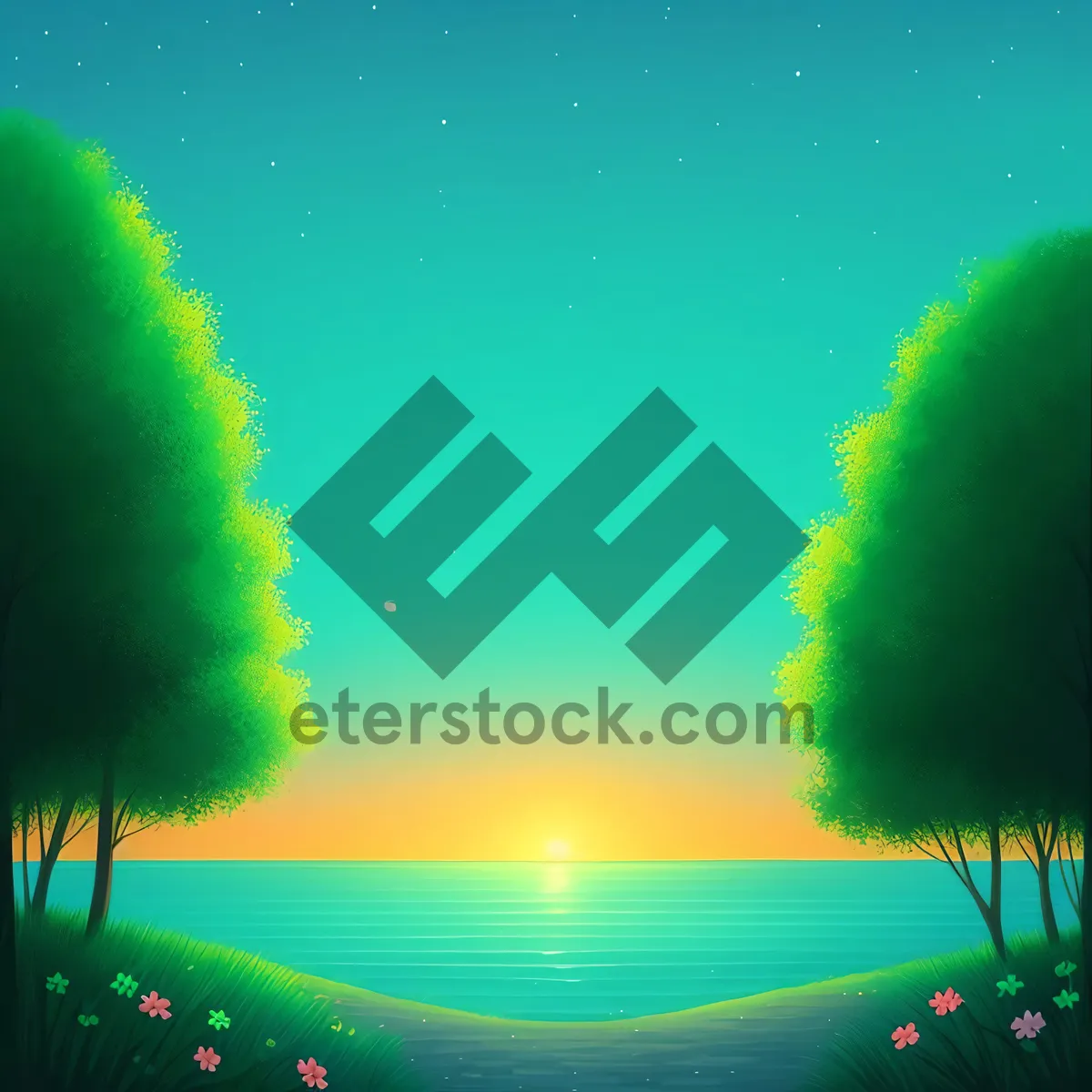 Picture of Colorful Celestial Fireworks Lighting Up the Night Sky