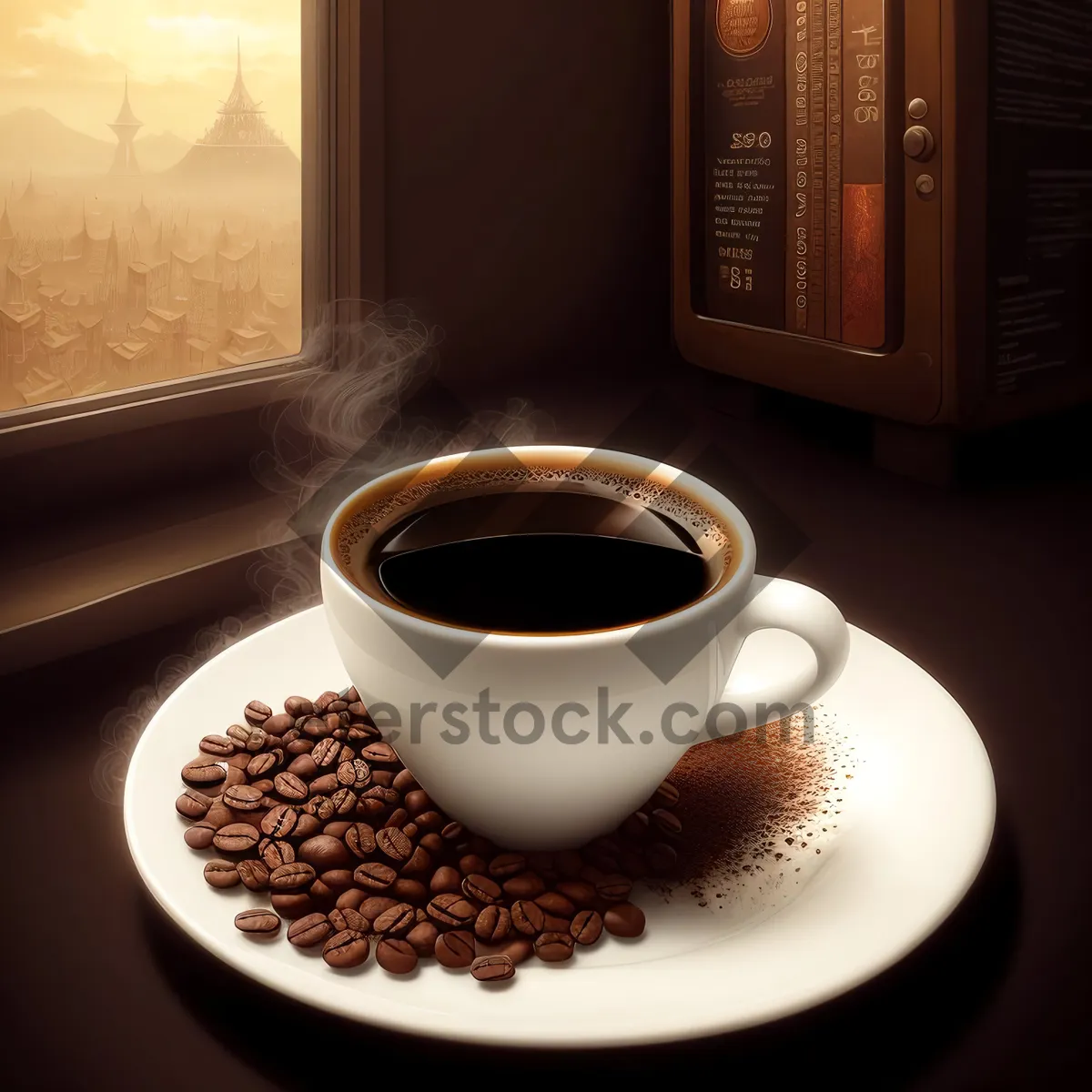 Picture of Delicious Morning Espresso in Black Mug