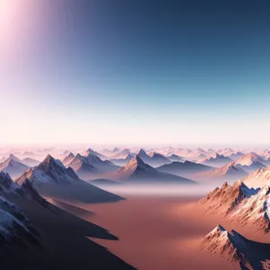 Serene Sunset over Majestic Mountain Range