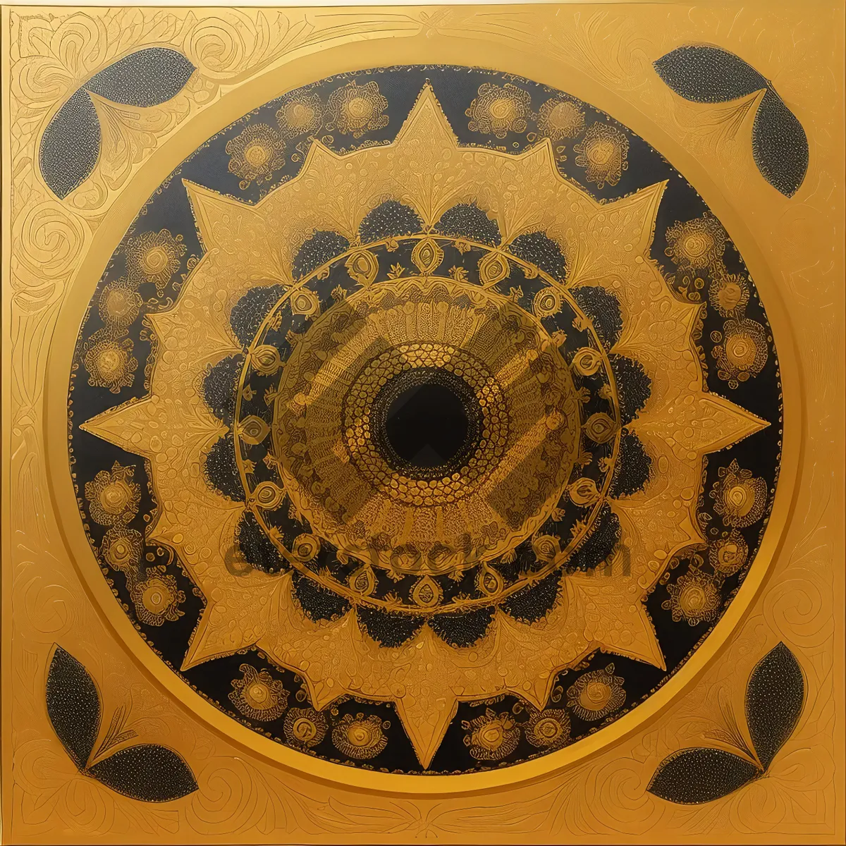 Picture of Antique Arabesque Art: Retro Decorative Circle Texture