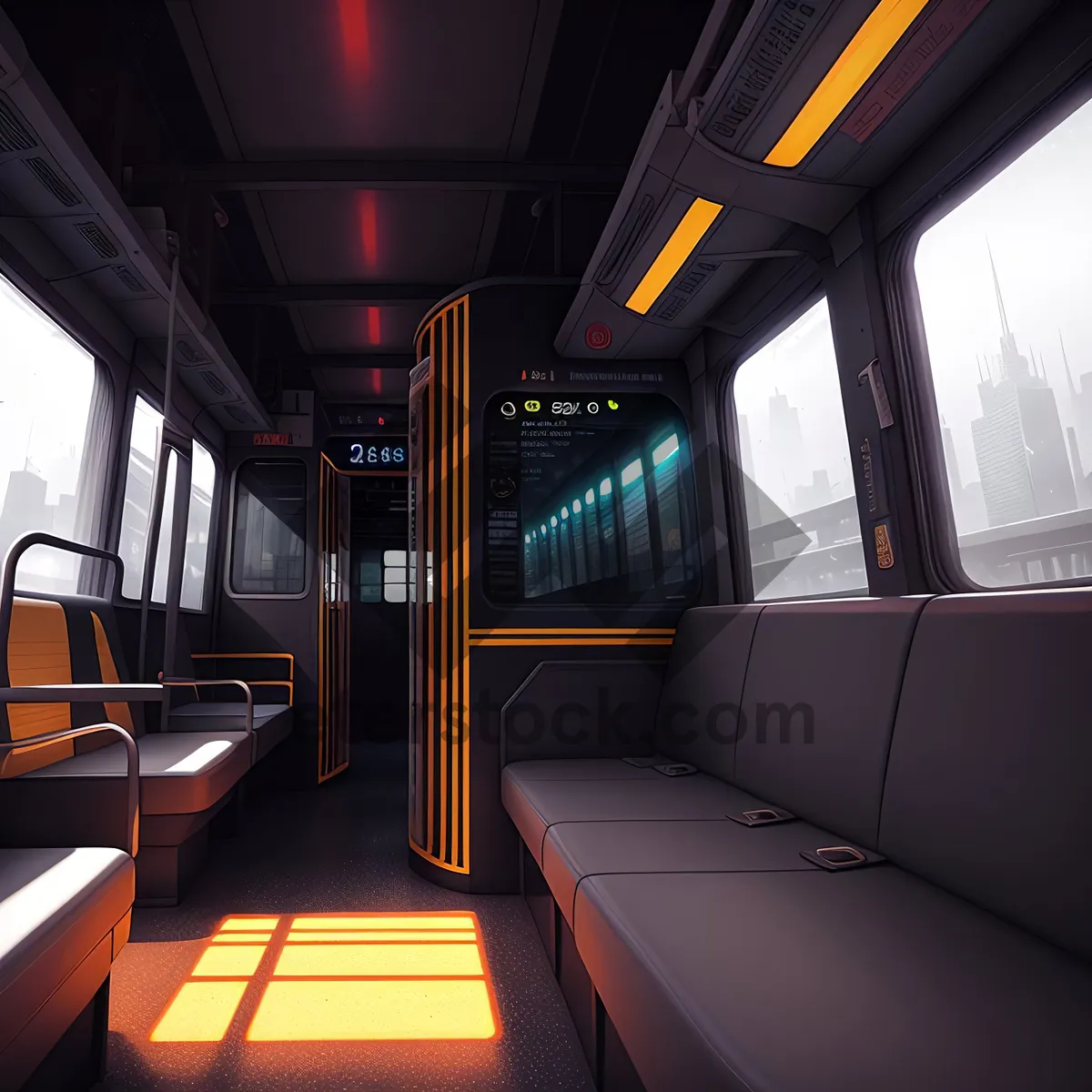 Picture of Modern Urban Subway Train Interior